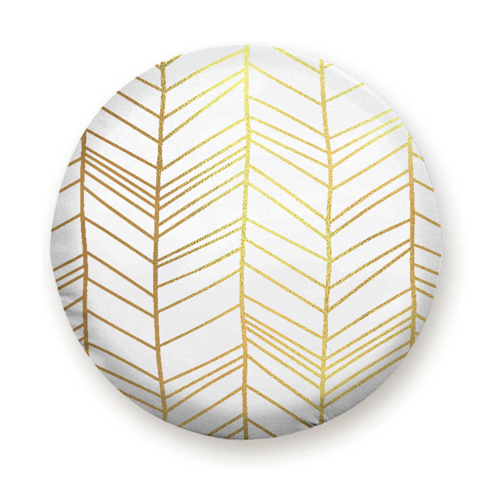 Gold Hand Drawn Chevron Seamless Pattern Tire Cover