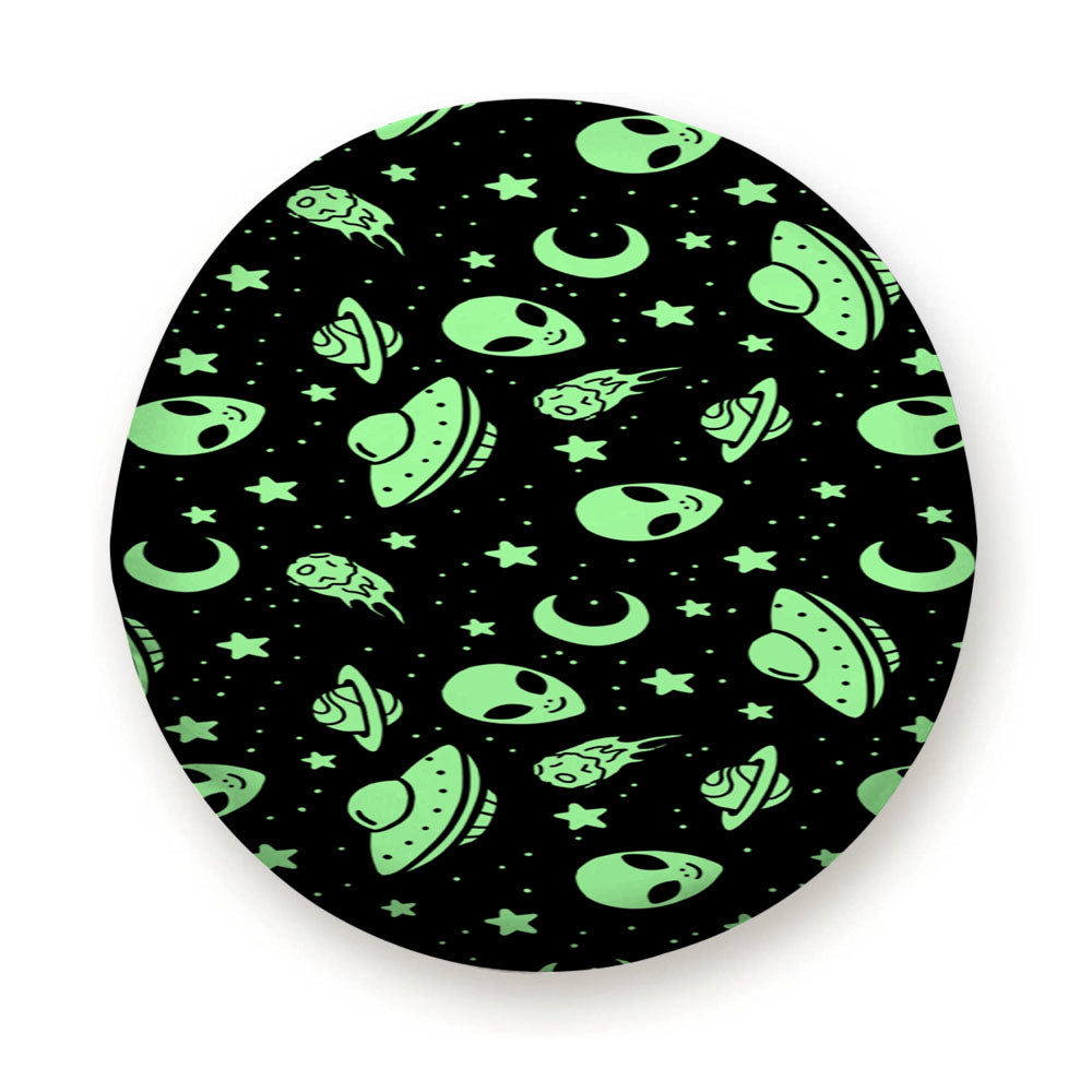 Green Alien Pattern Martian Space Stars Ufo Tire Cover