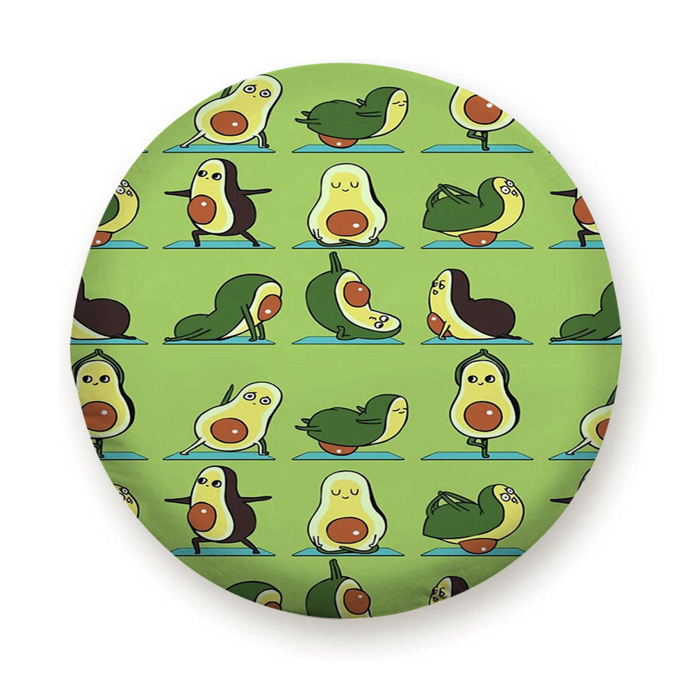 Green Avocado Yoga Pattern Tire Cover