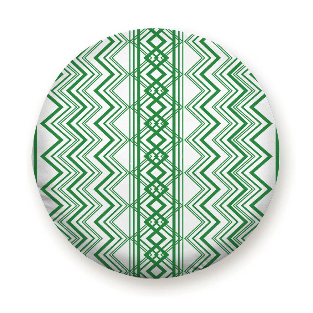Green Aztec Zigzag Seamless Pattern Tire Cover
