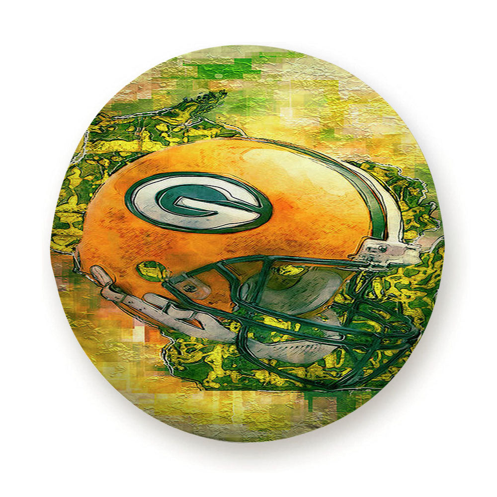 Green Bay Packers Helmet Abstract Art Tire Cover