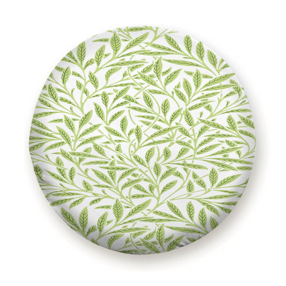 Green Leaves Pattern Illustrations Tire Cover