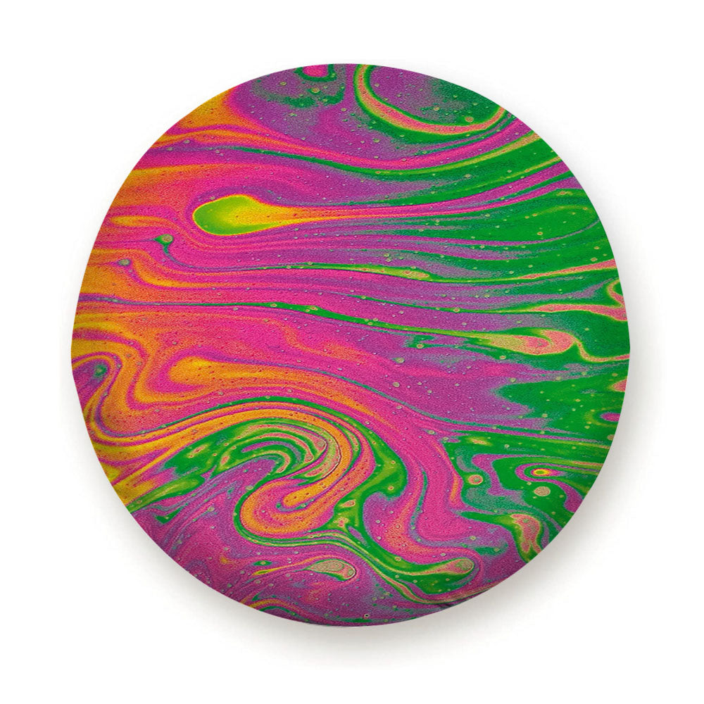 Green Pink Watercolor Abstract Painting Tire Cover