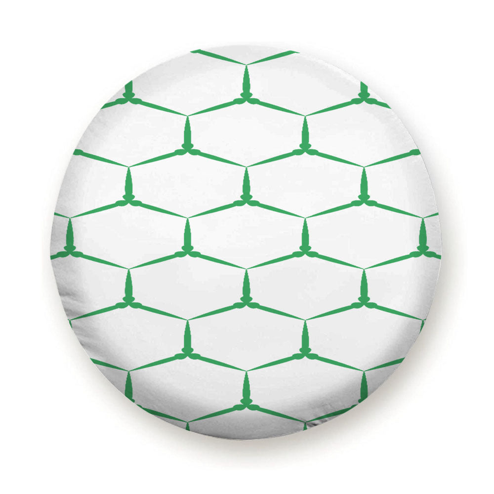 Green Seamless Hexagonalism Pattern Tire Cover