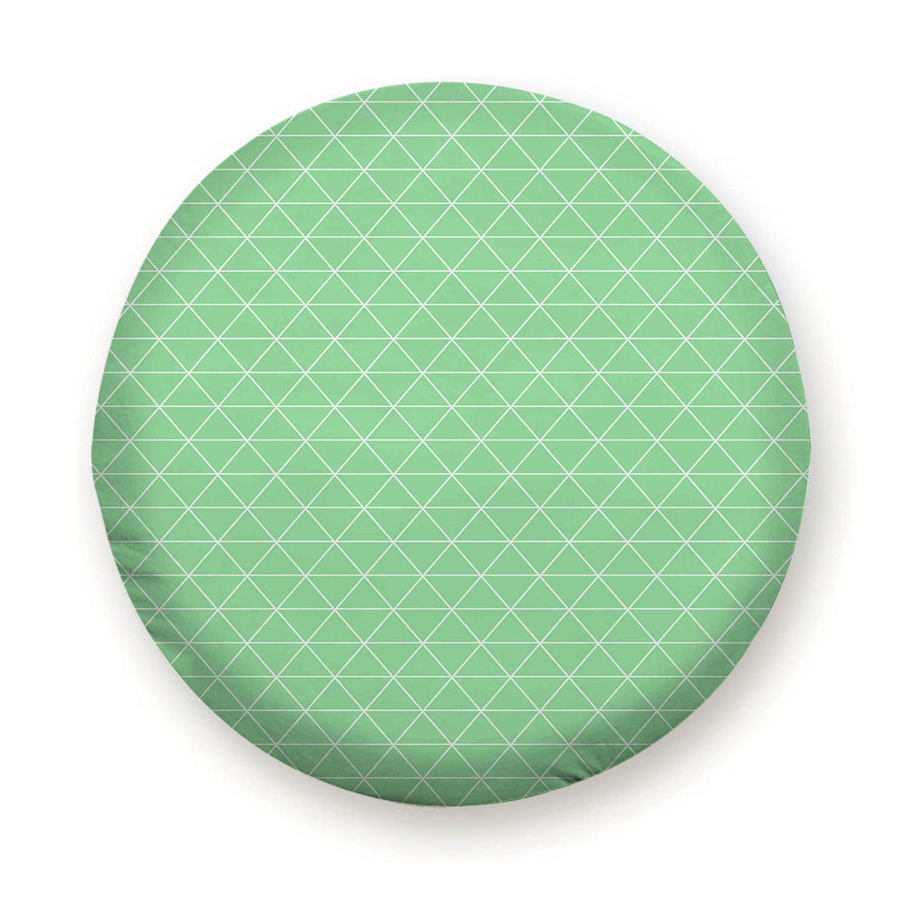 Green White Geometric Triangle Pattern Wallpaper Tire Cover