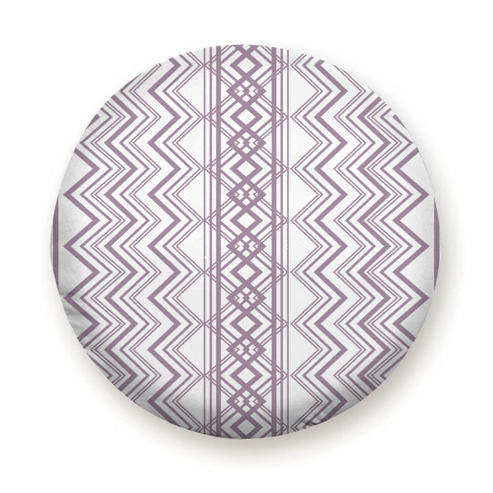 Grey Purple Aztec Zigzag Seamless Pattern Tire Cover