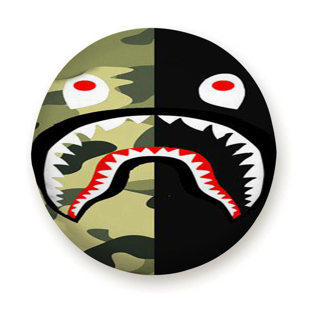 Half Camo Bape Shark Face Pattern Tire Cover