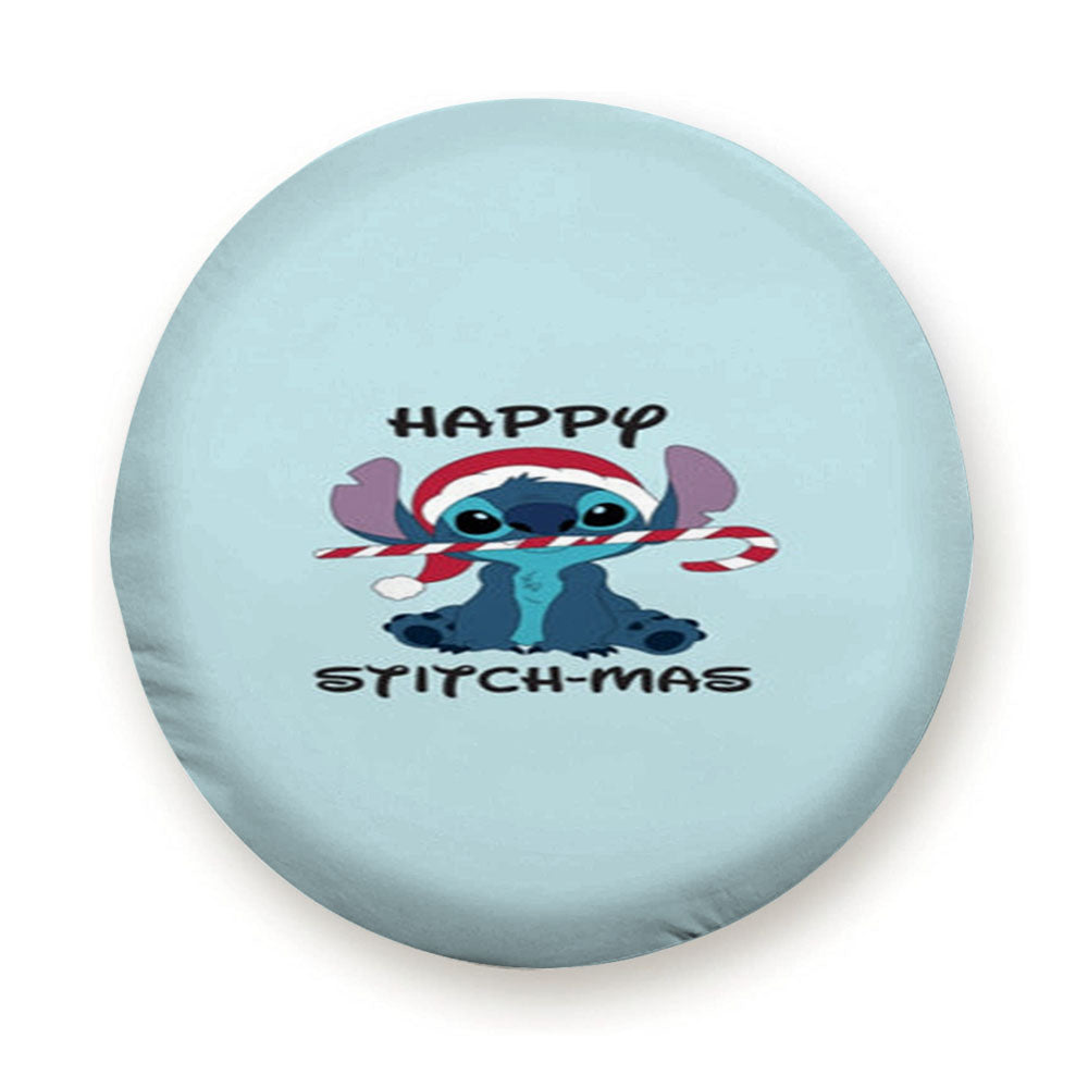 Happy Blue Alienmas - Christmas Tire Cover