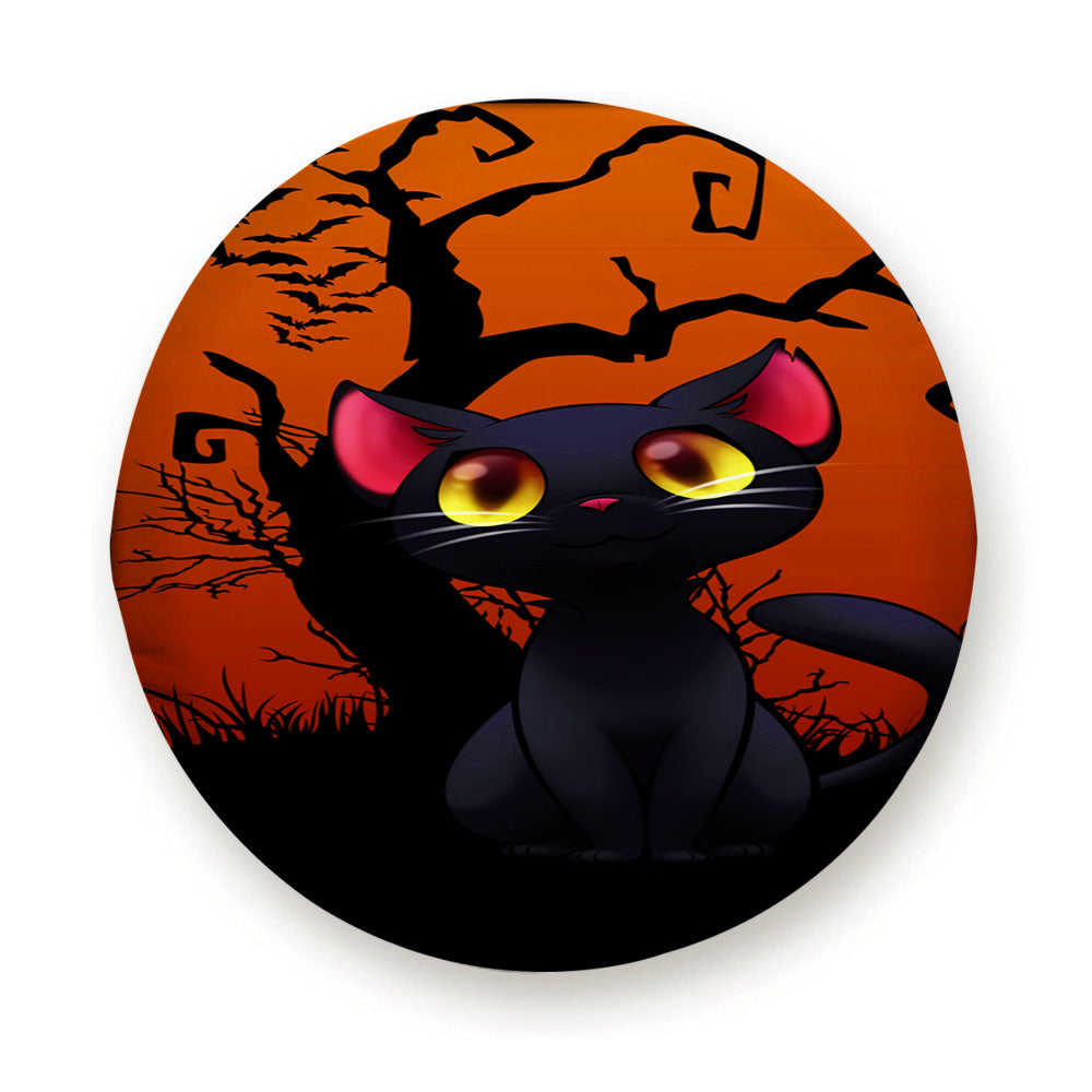 Happy Halloween Black Kitty Tire Cover