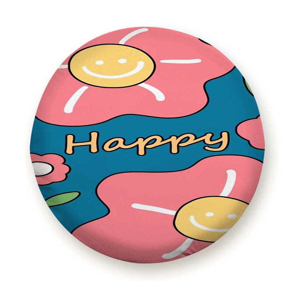 Happy Yellow Smiling Flowers Tire Cover