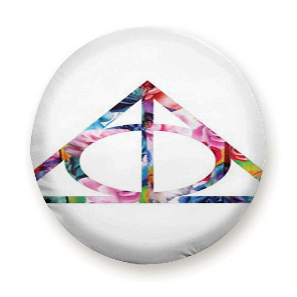 Harry Potter Deathly Hallows Symbol Floral Tire Cover