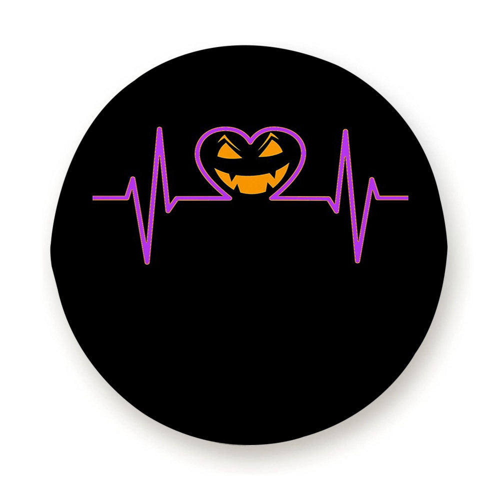 Heartbeat Jack O Lantern Halloween Holiday Tire Cover