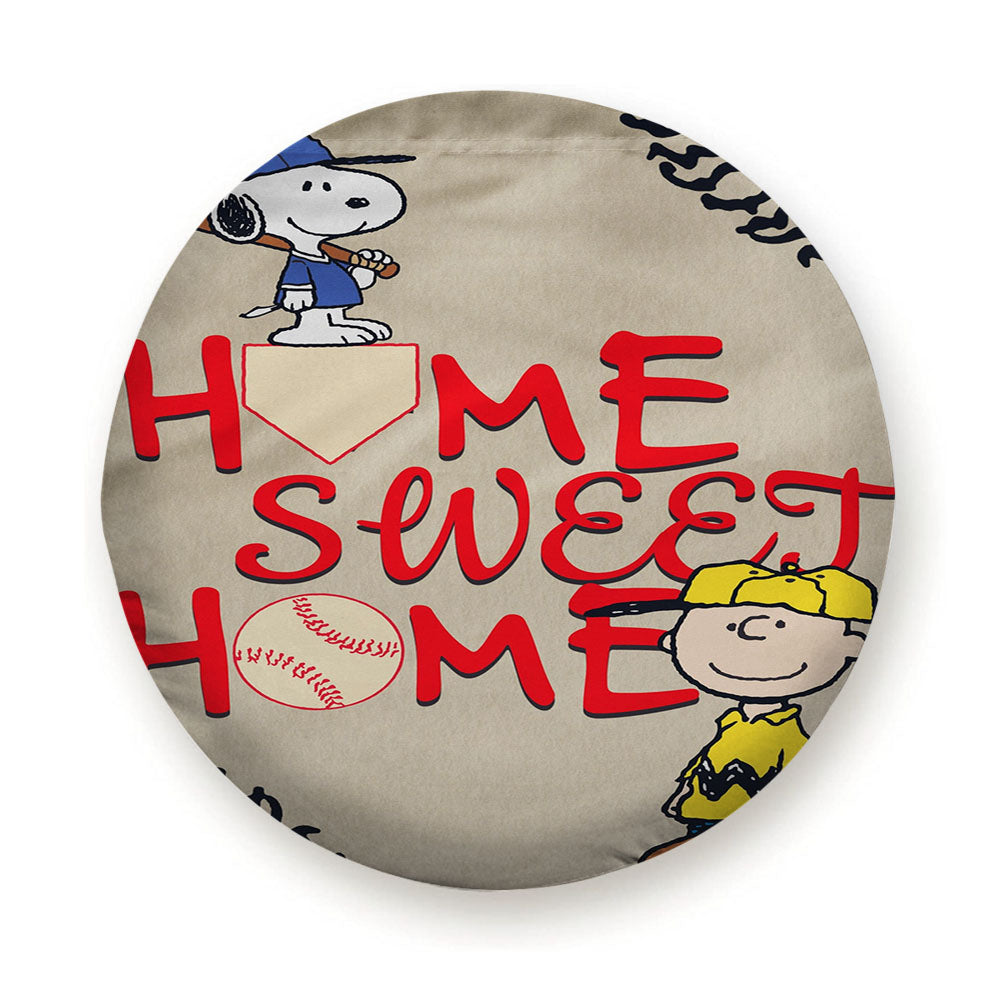 Home Sweet Home Snoopy Baseball Tire Cover