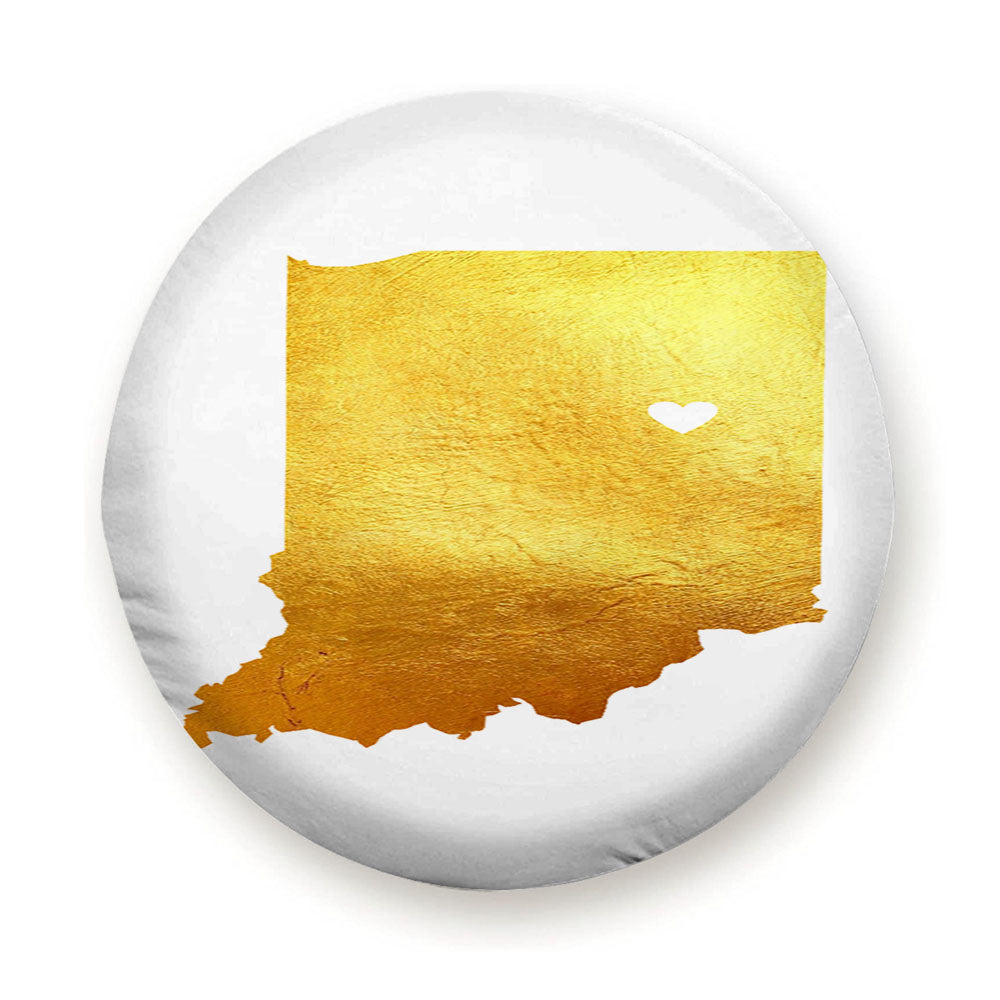 Indiana Golden State Map Tire Cover