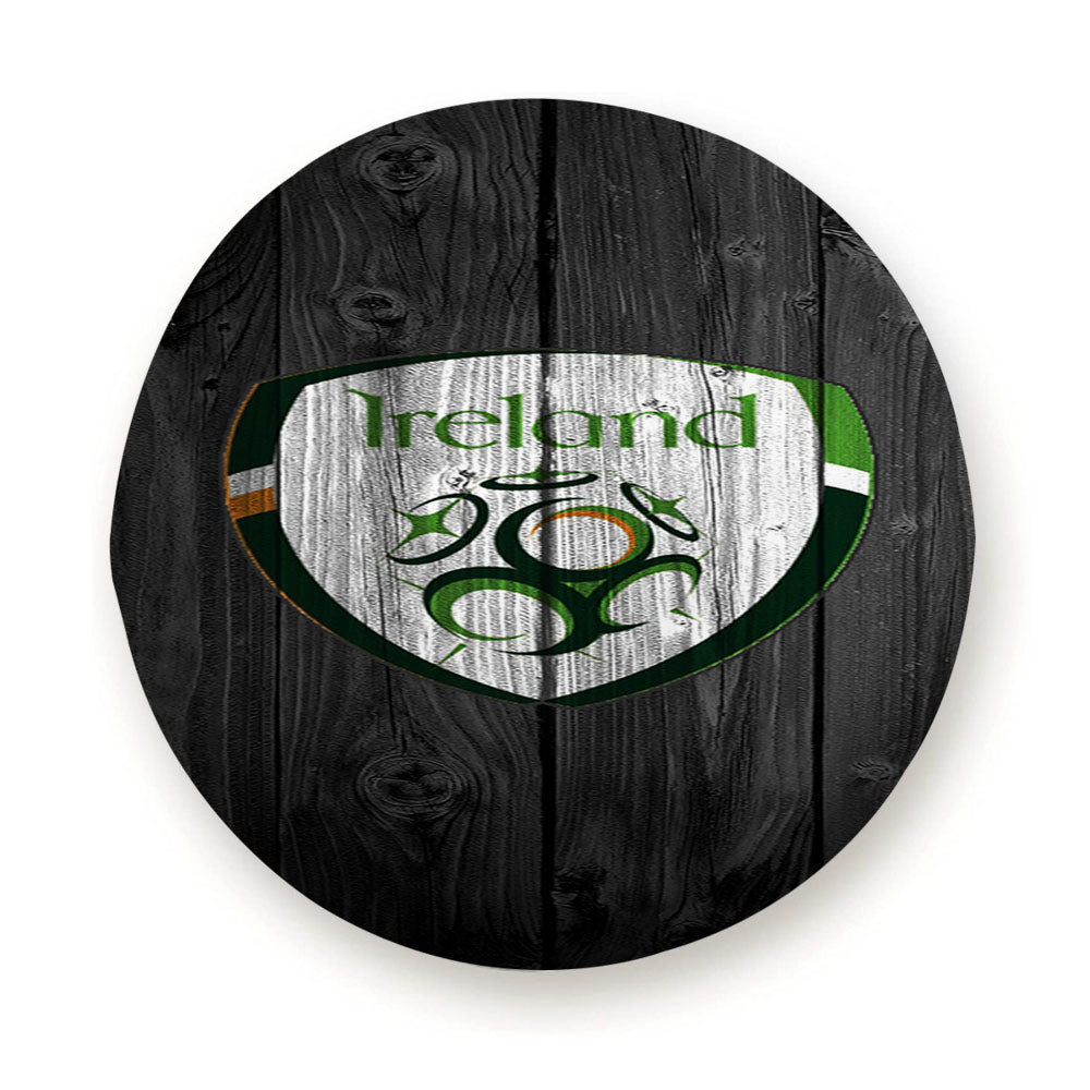 Ireland National Team Logo Dark Wood Wallpaper Tire Cover