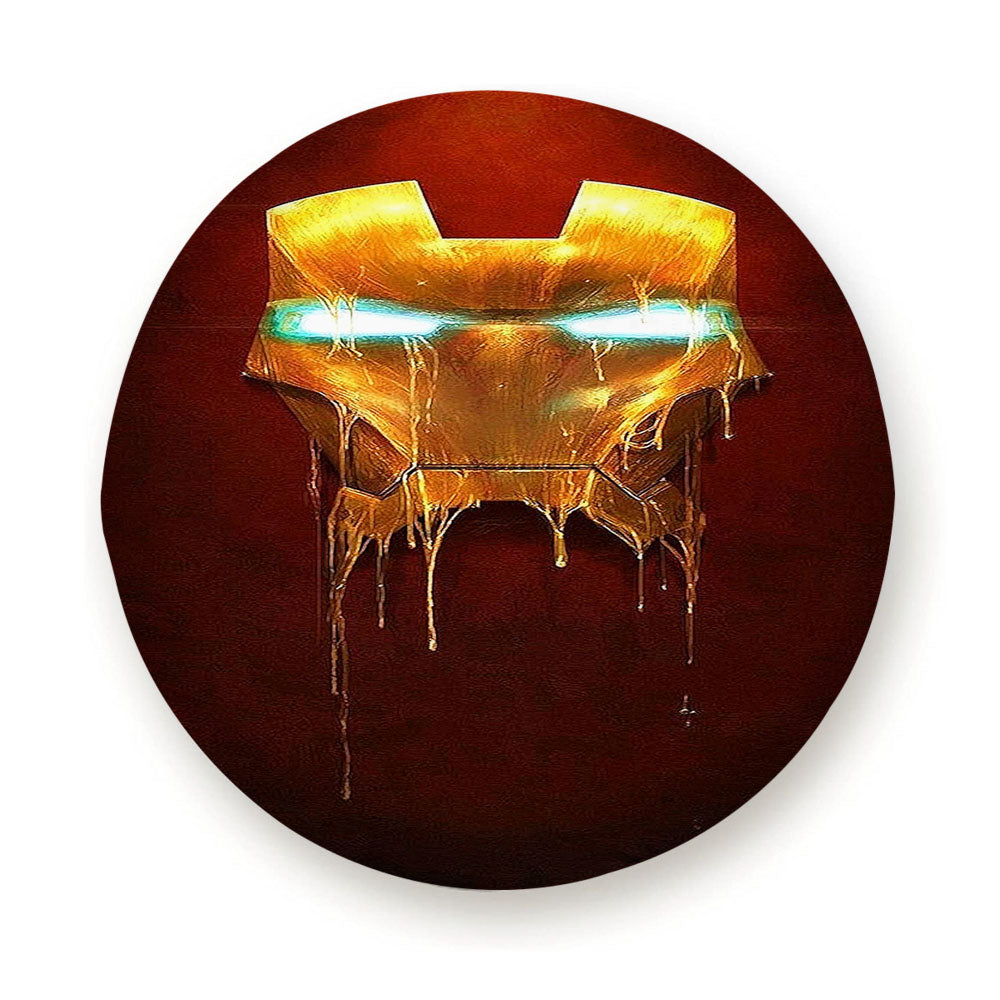 Ironman Melted Gold Mask Tire Cover