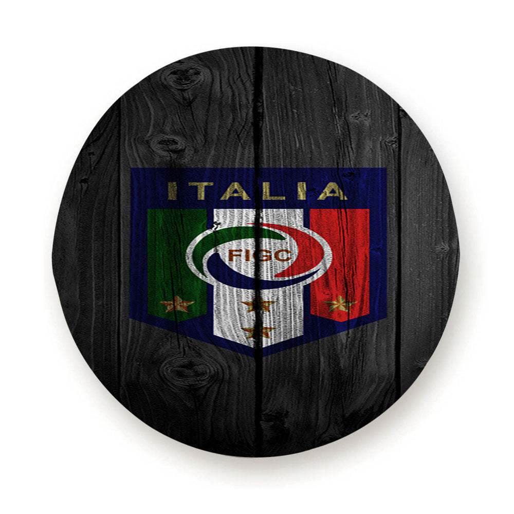 Italia Figc National Team Logo Dark Wood Wallpaper Tire Cover