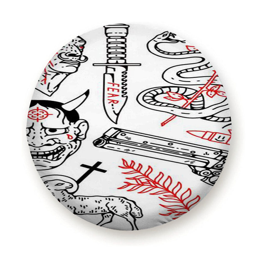 Japanese Tattoo Flash Pattern Tire Cover