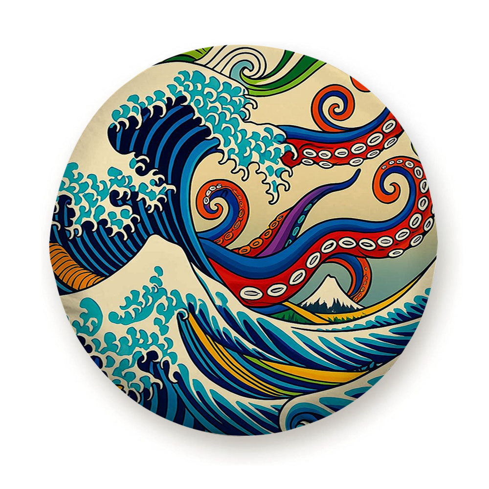 Japanese Wave Octopus Tire Cover