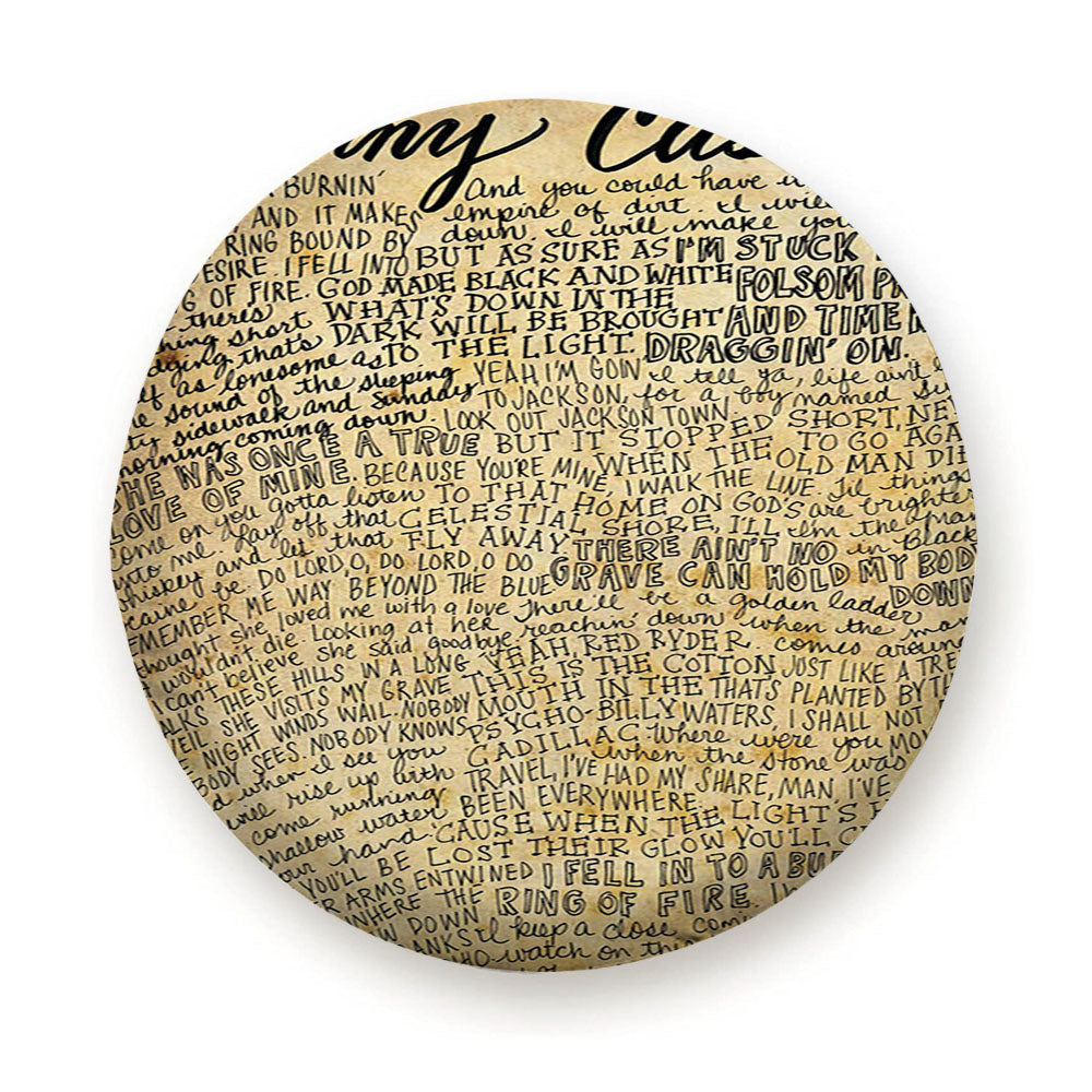 Johnny Cash Lyrics Quotes Dictionary Wallpaper Tire Cover