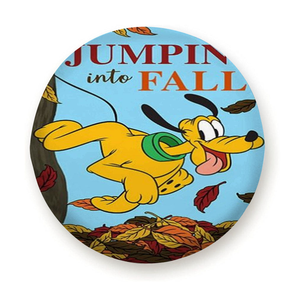 Jumping Into Fall Pluto Tire Cover