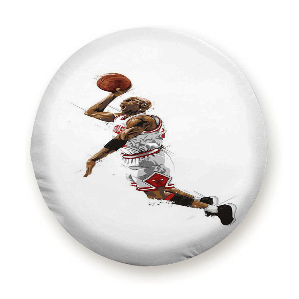 Jumpman Jordan On White Background Tire Cover