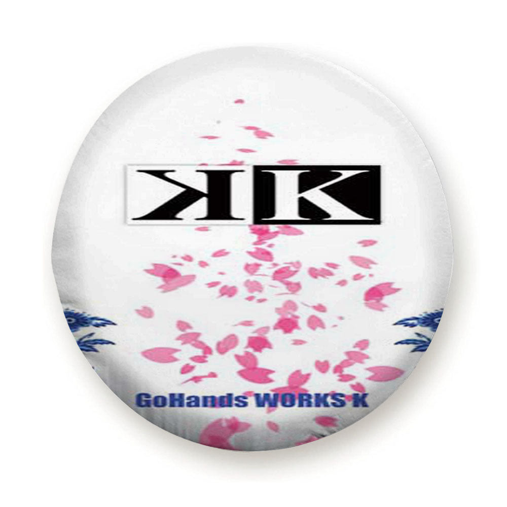 K Project Logo Floral Wht Bkg Tire Cover