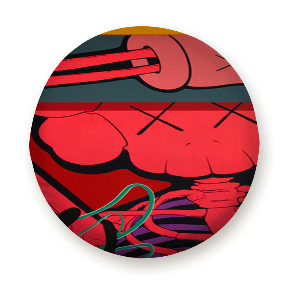 Kaws Mural Color Red Tire Cover