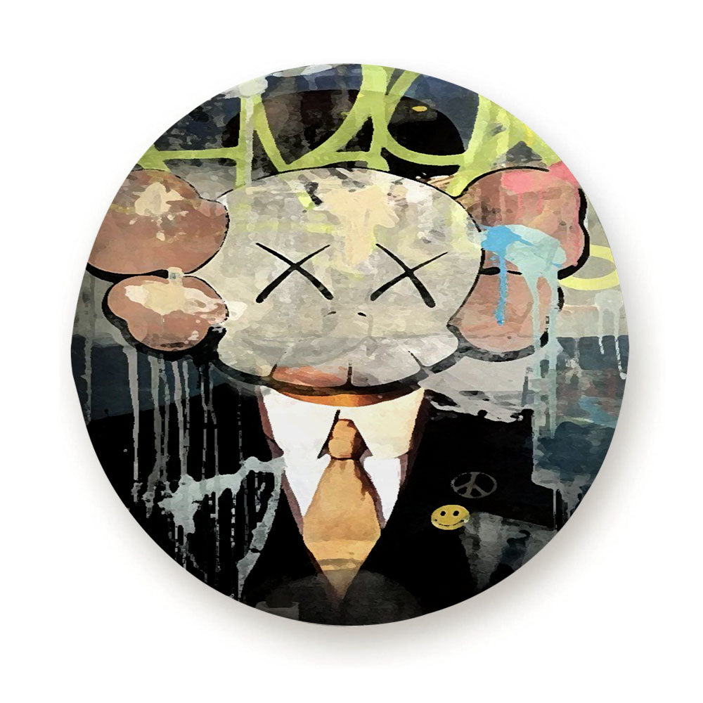 Kaws Mural Painting Tire Cover