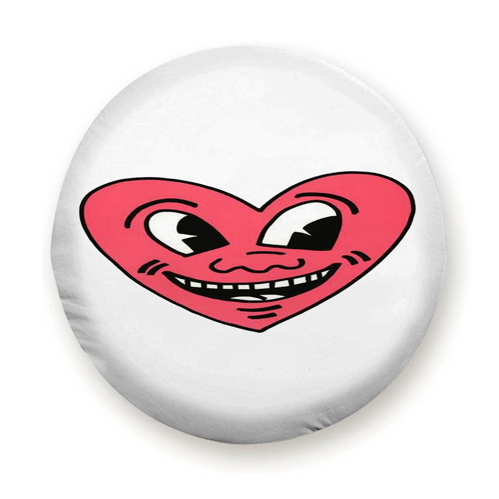Keith Haring Hearth Face Happy Tire Cover
