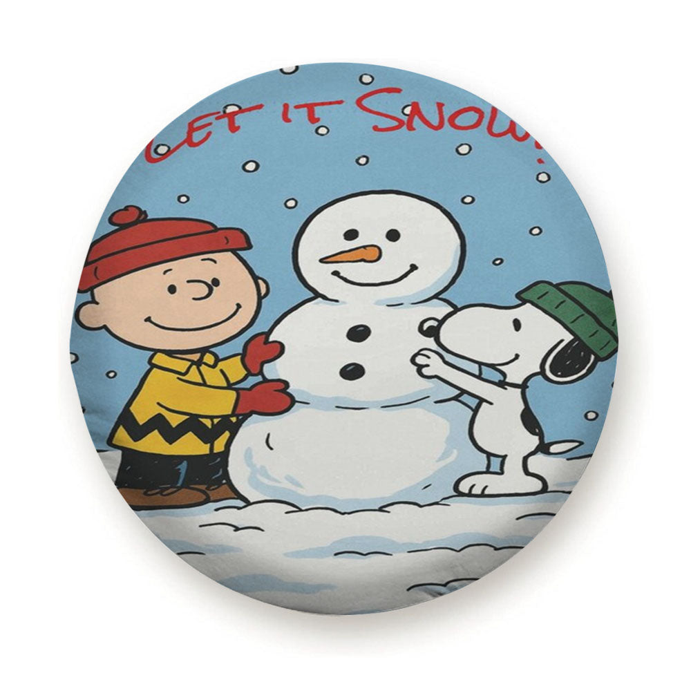 Let It Snow Charlie Brown Snowman Tire Cover