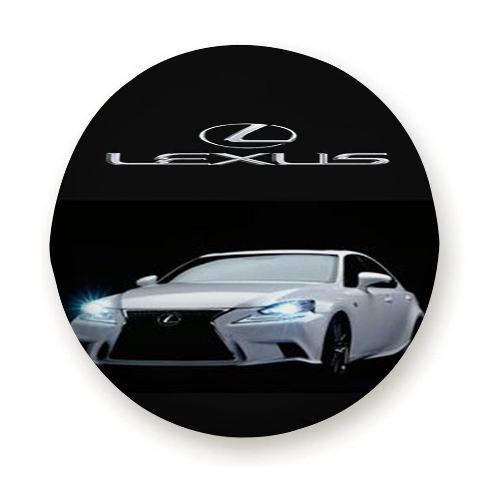 Lexus White Car Gold Logo Tire Cover