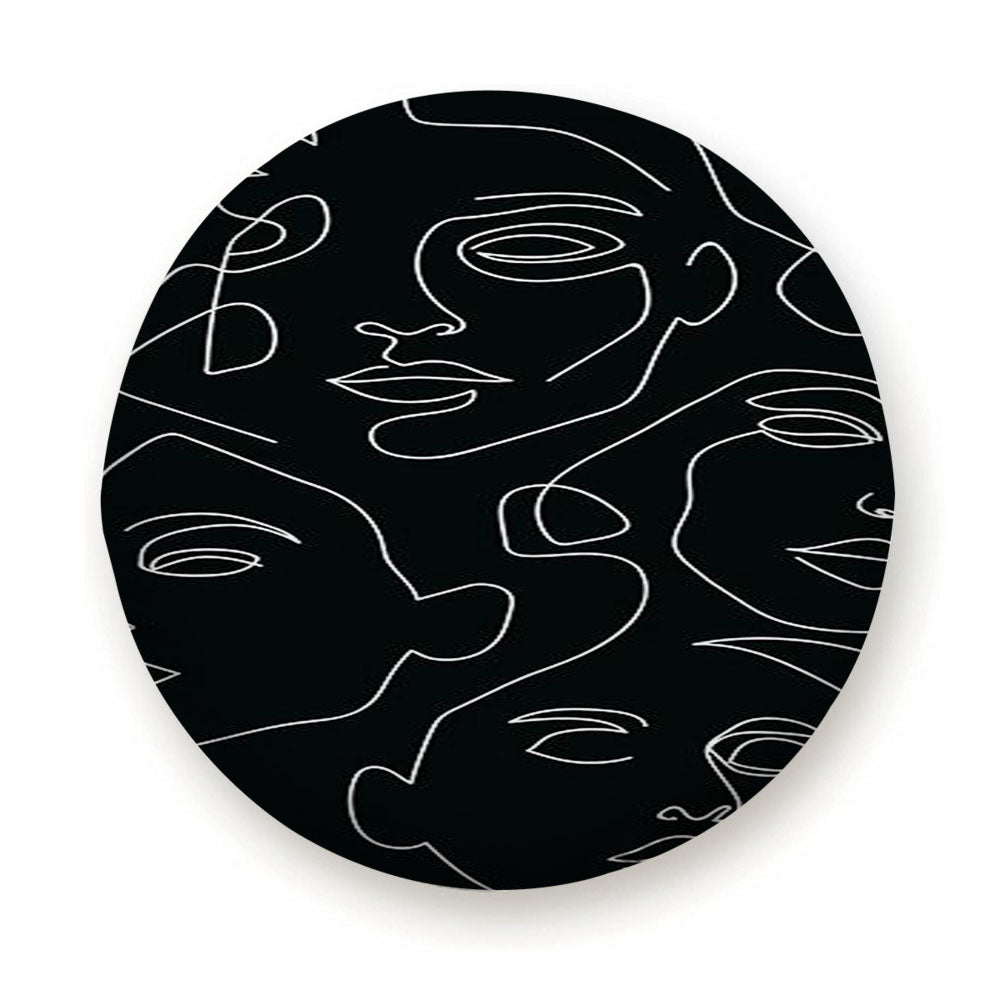 Line Face Art Pattern Tire Cover