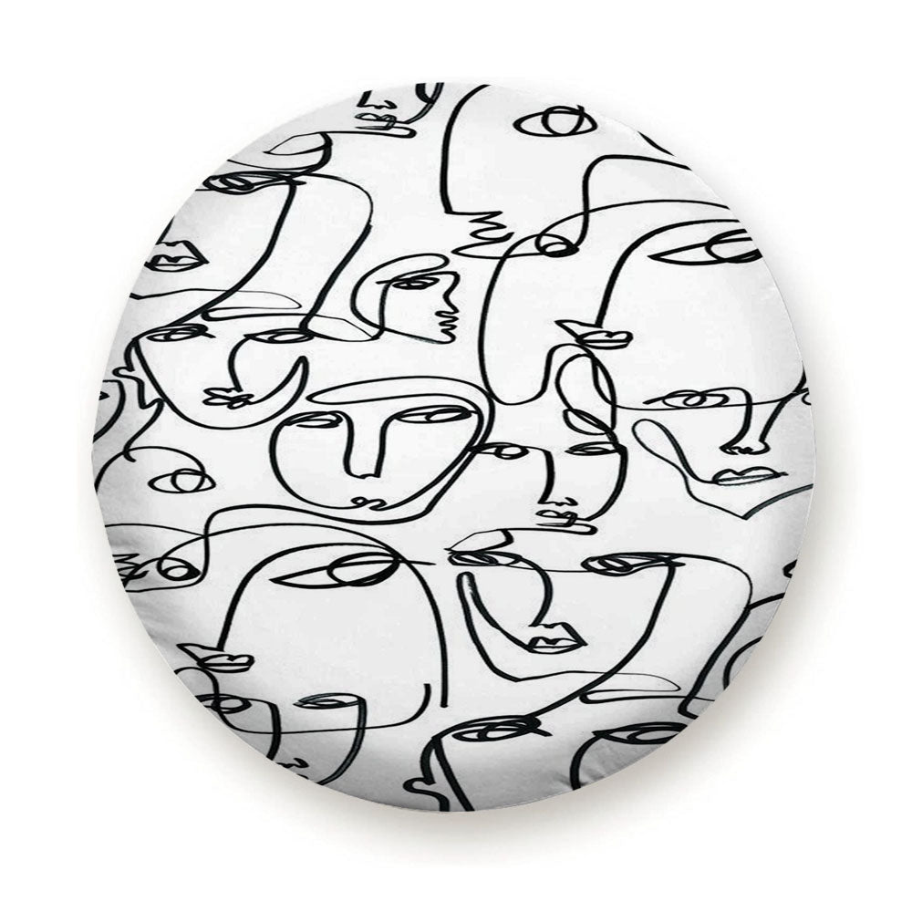 Line Face Pattern Tire Cover