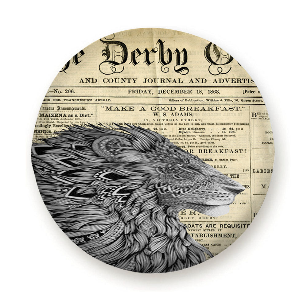Lion King Aztec Old Newspaper Tire Cover