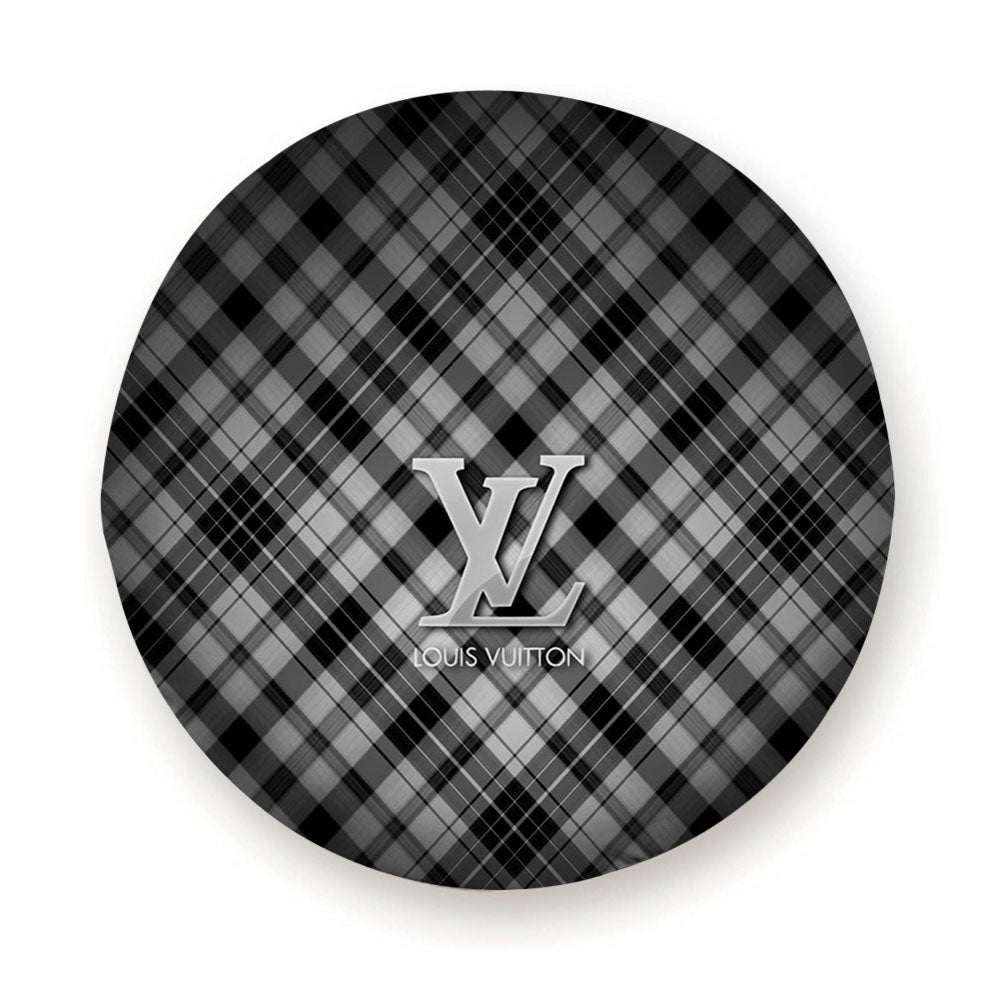 Louis Vuitton Logo In Silver Style Tire Cover
