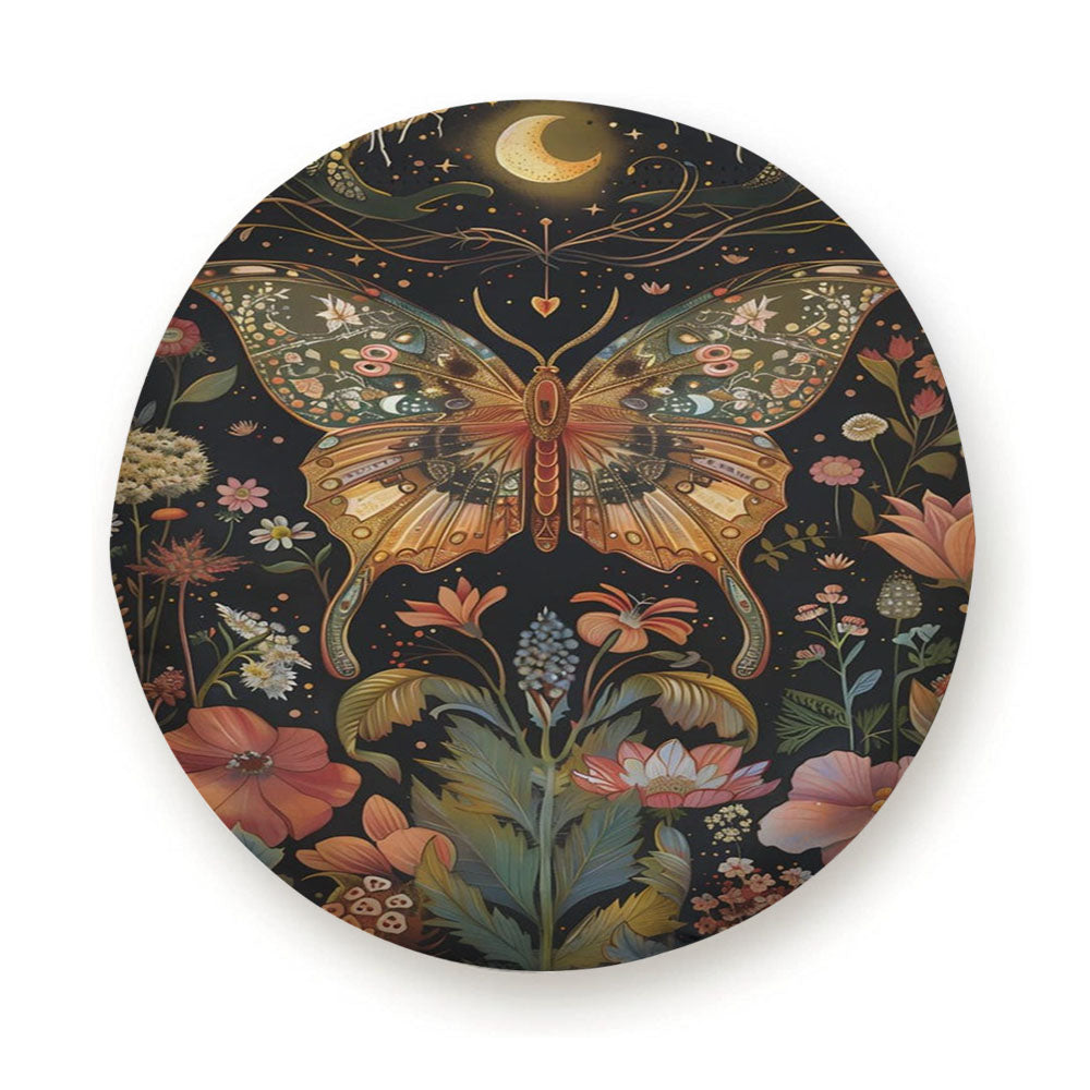 Majestic Moon Moth Moody Tire Cover