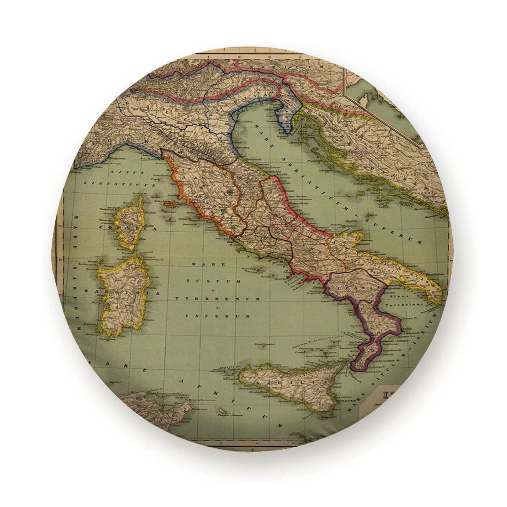Map Of Italy From 1903 Tire Cover