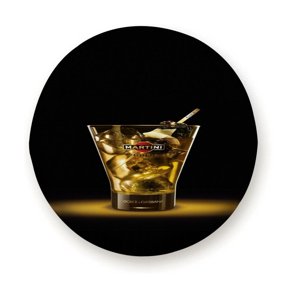 Martini Gold Drink Alcohol Glass Tire Cover