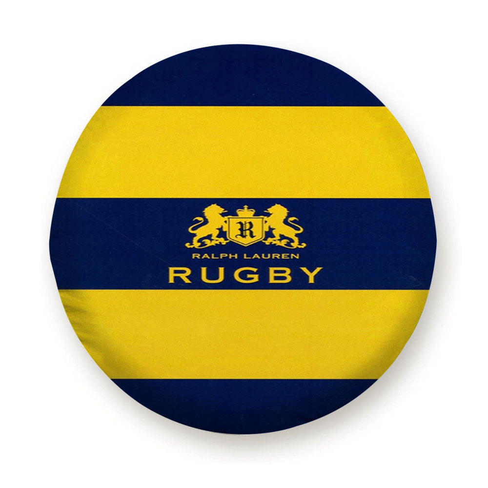 Yellow Blue Stripe Polo Ralph Lauren Rugby Logo Tire Cover