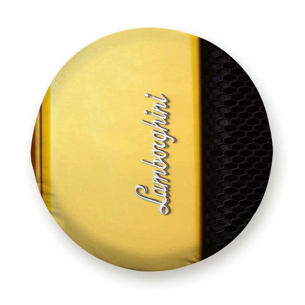Yellow Car Lamborghini Gallardo Emblem Tire Cover