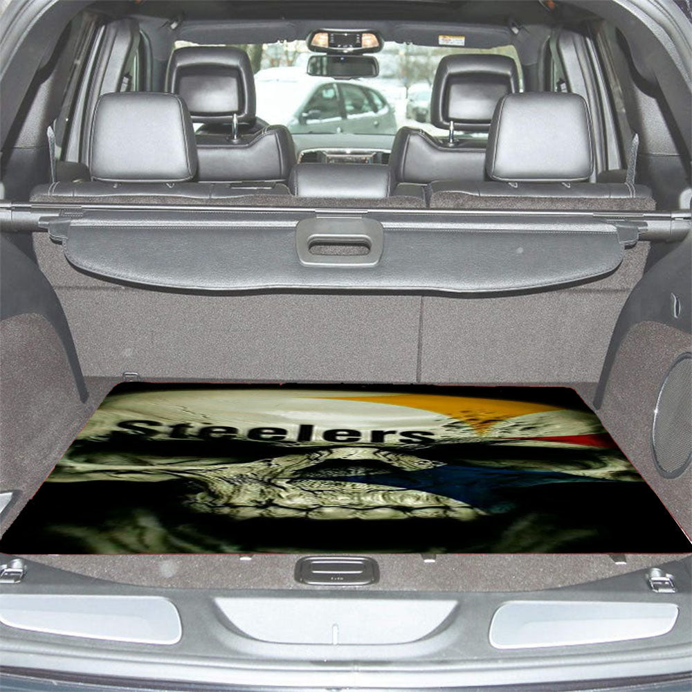 3D Skull Pittsburgh Steelers Car Trunk Mat Non Slip