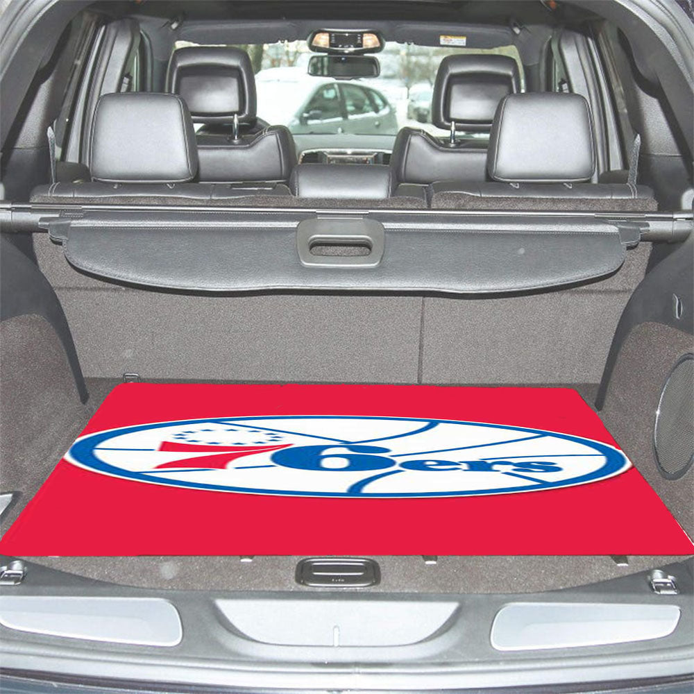 76Ers Logo On Red Car Trunk Mat Non Slip