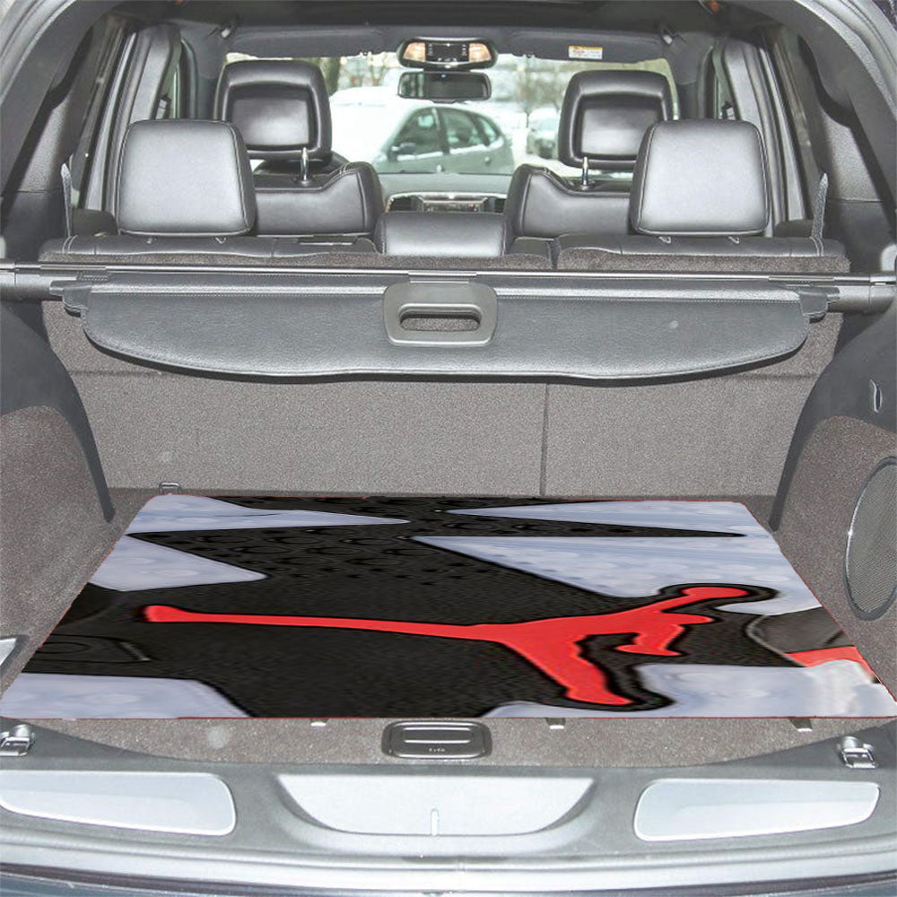 Air Jordan Black Red Sole Car Trunk Mat Non Slip