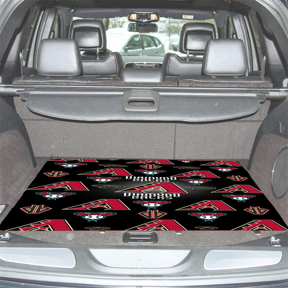 Arizona Diamondbacks Logo Pattern Black Car Trunk Mat Non Slip