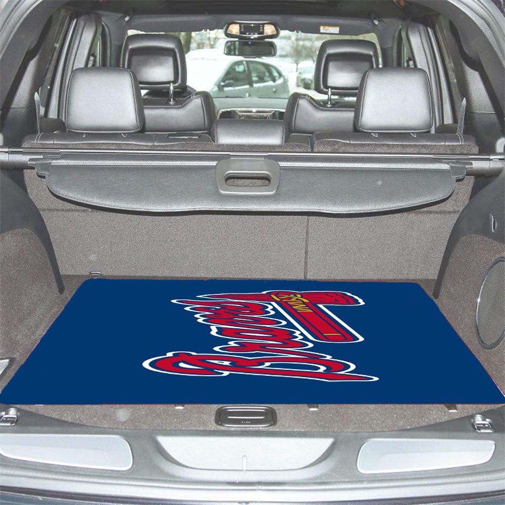 Atlanta Braves Red Blue Logo Car Trunk Mat Non Slip