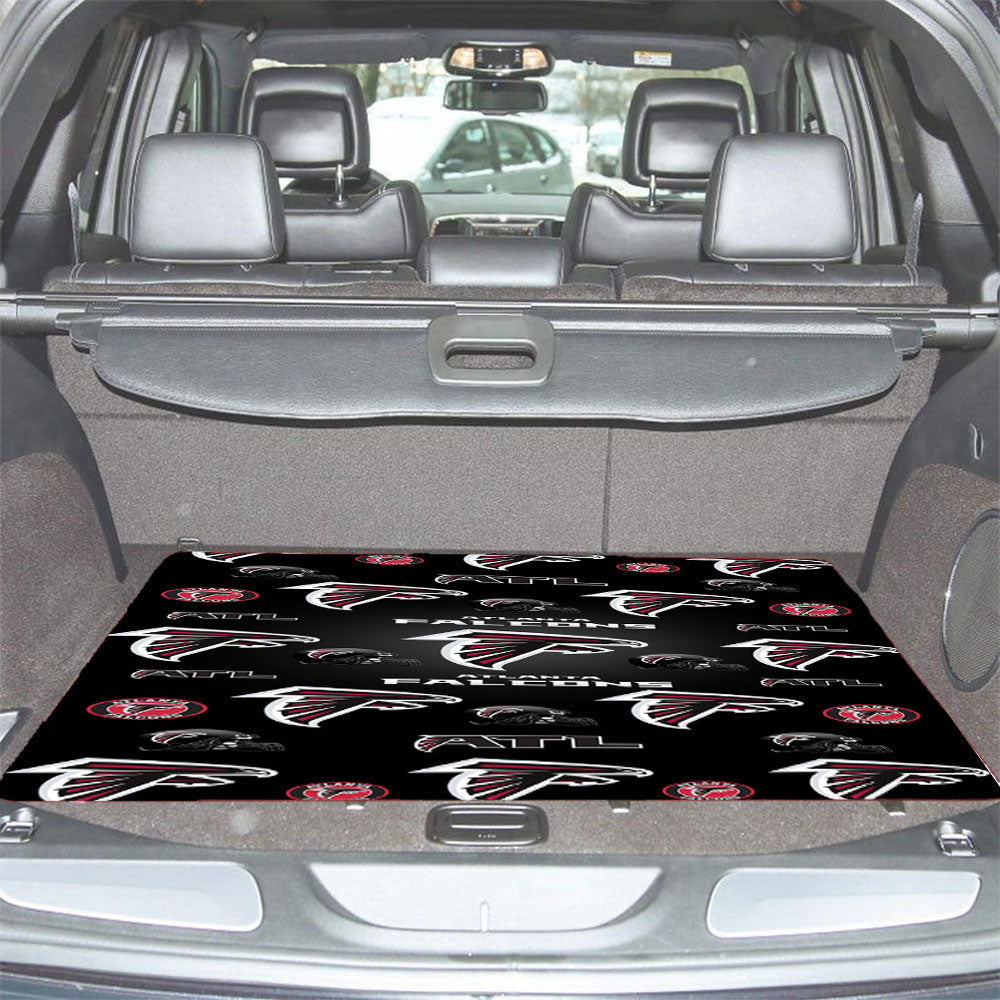 Atlanta Falcons Logo Pattern Black Car Trunk Mat Non Slip