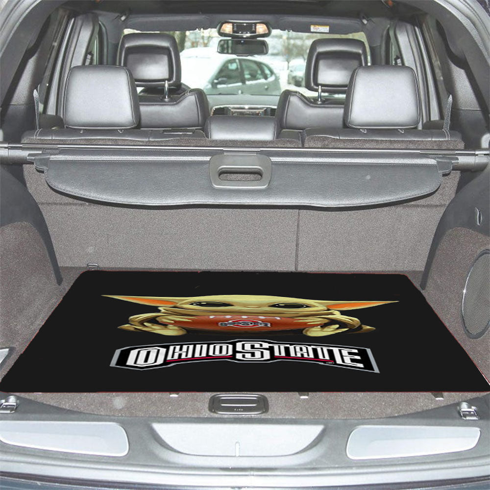 Baby Yoda Hug Ohio State Buckeyes Mandalorian Car Trunk Mat Non Slip