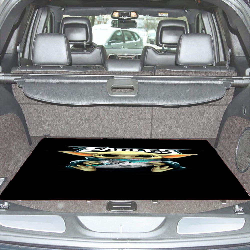 Baby Yoda Hug Philadelphia Eagles Mandalorian Car Trunk Mat Non Slip