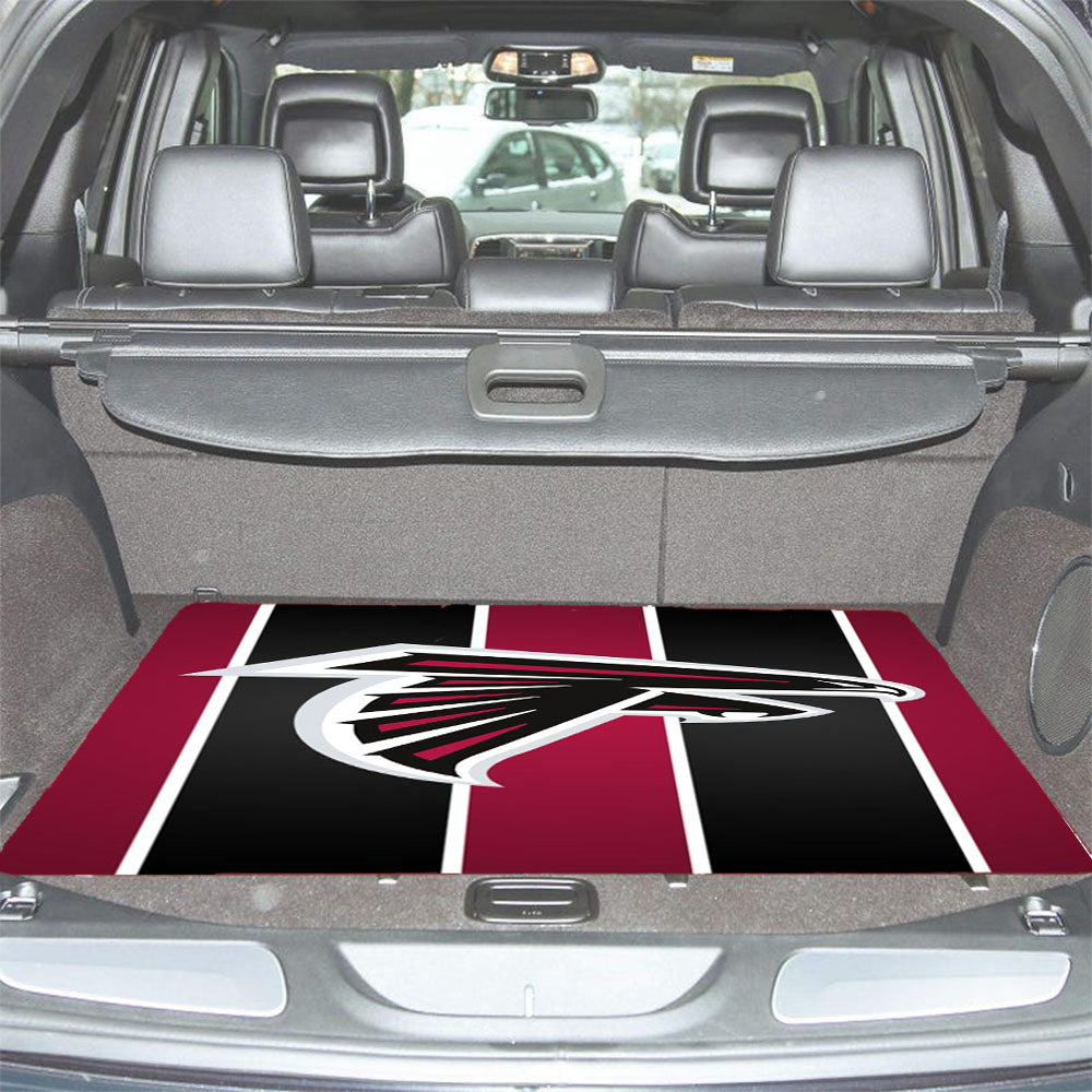 Black Red White Line Atlanta Falcon Logo Car Trunk Mat Non Slip